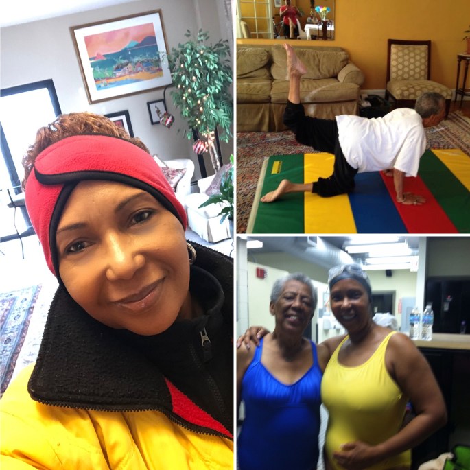 mom and me working out